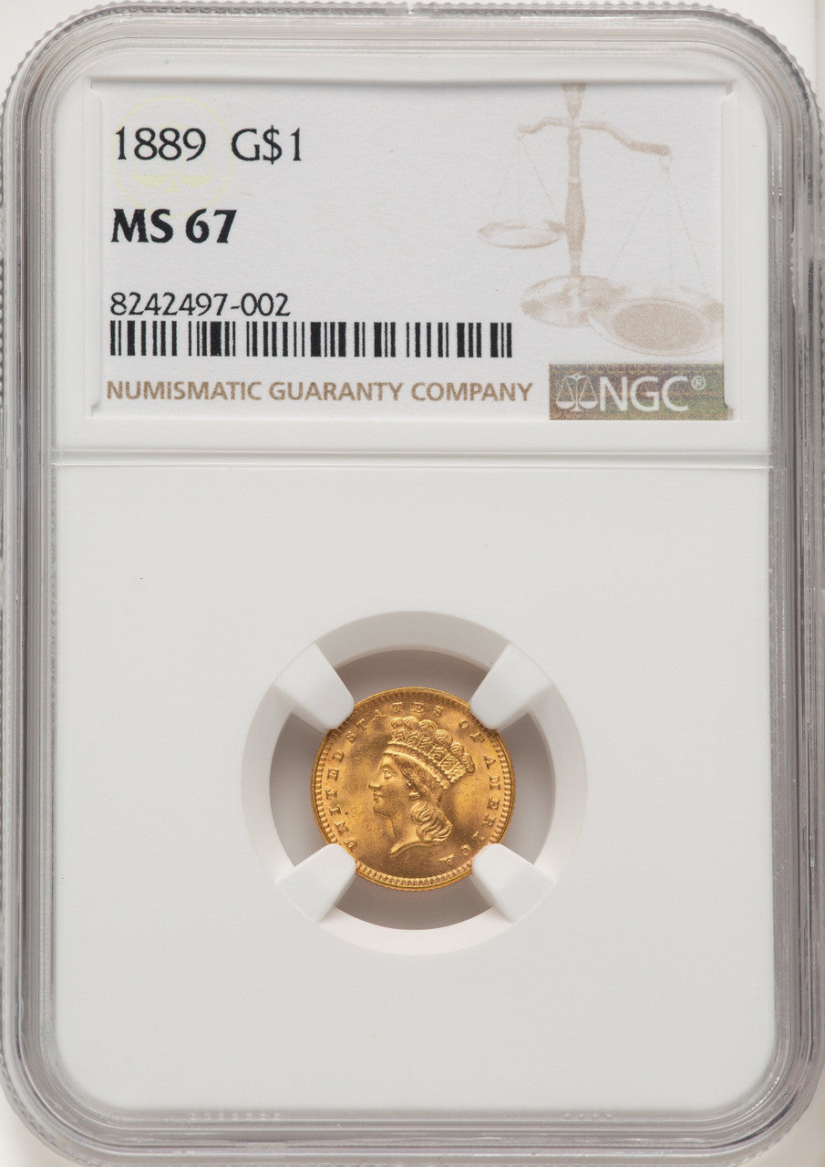 1889 G$1 Gold Dollar NGC MS67 (774721018)