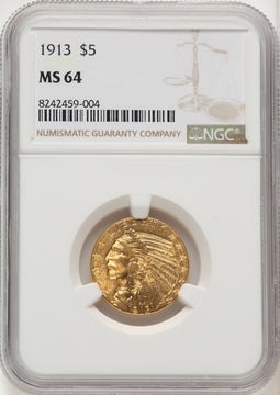 1913 $5 Indian Half Eagle NGC MS64 (774742052)