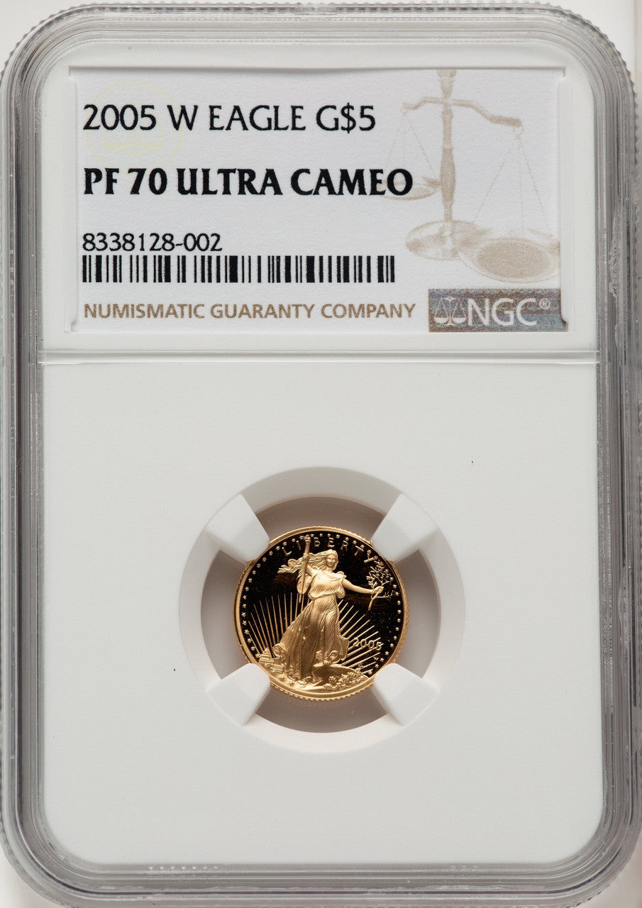 2005-W $5 Tenth-Ounce Gold Eagle Brown Label NGC PF70 (507166197)