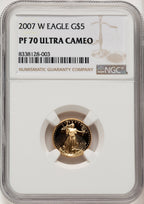 2007-W $5 Tenth-Ounce Gold Eagle Brown Label NGC PF70 (774097002)