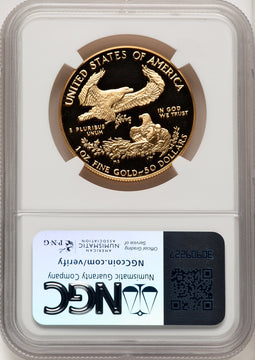 1989-W $50 One-Ounce Gold Eagle Brown Label NGC PF70 (769619010)
