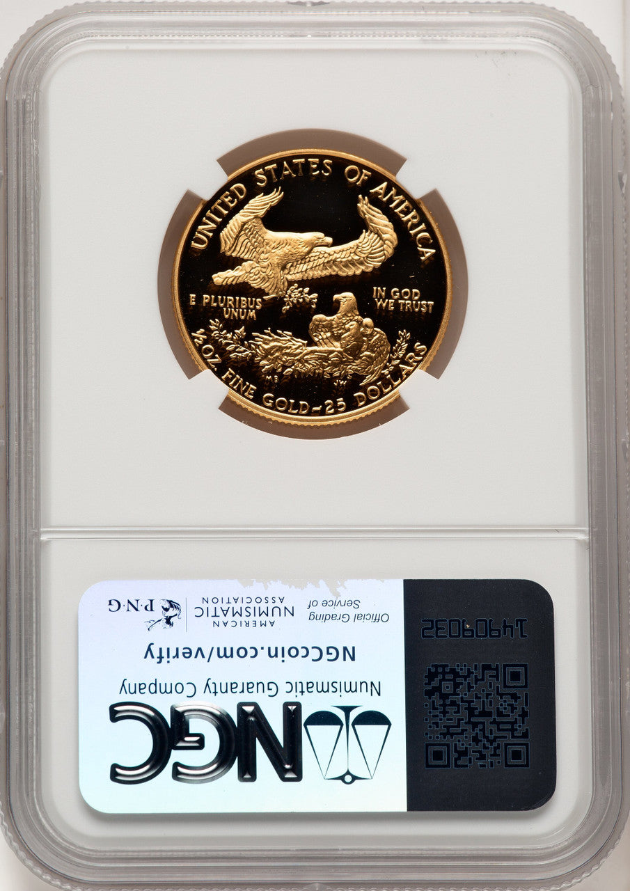 1991-P $25 Half-Ounce Gold Eagle Brown Label NGC PF70 (520087018)