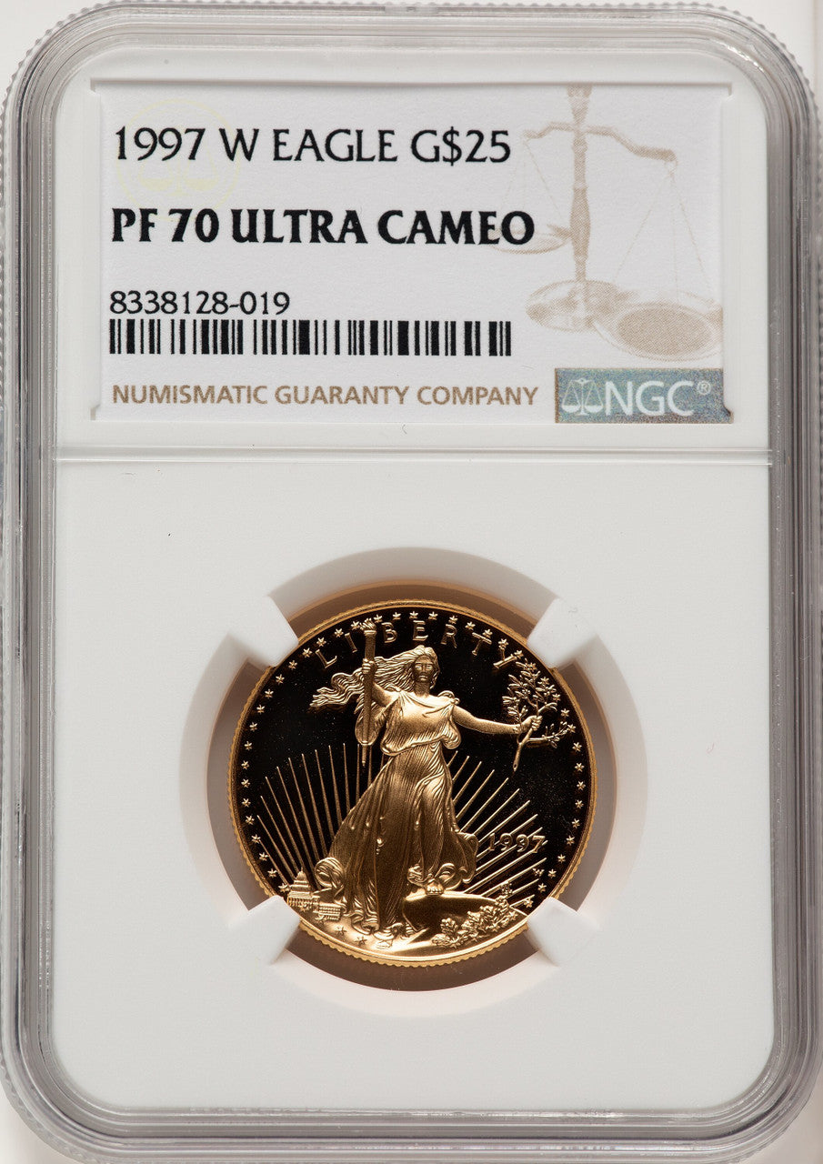 1997-W $25 Half-Ounce Gold Eagle Brown Label NGC PF70