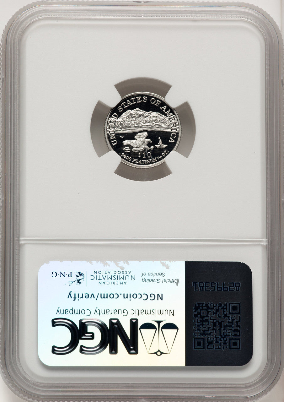 2002-W $10 Tenth-Ounce Platinum Eagle Brown Label NGC PF70 (774692068)