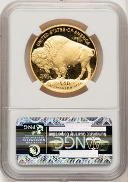 2014-W $50 Gold Buffalo First Releases Bison Label NGC PF70