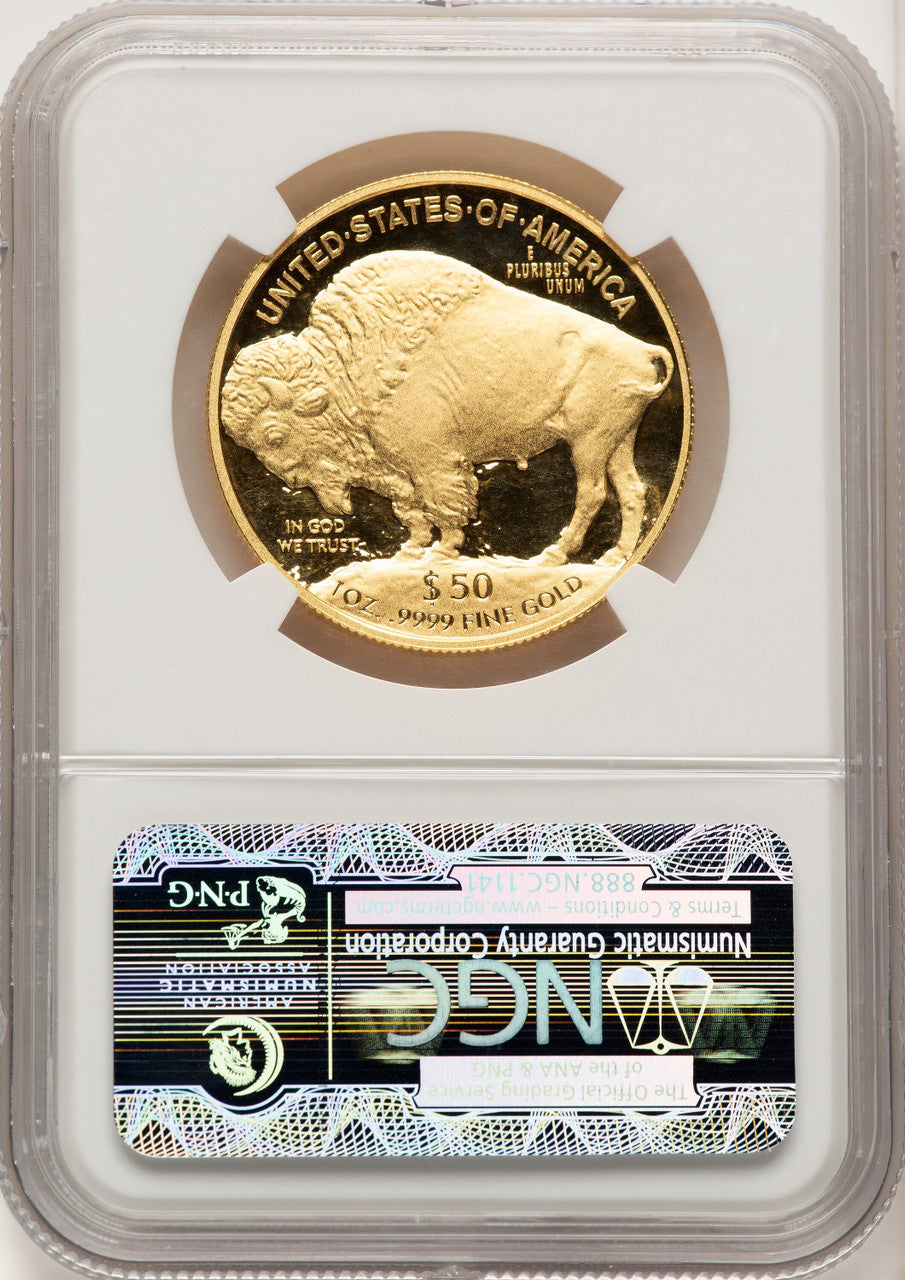 2014-W $50 Gold Buffalo First Releases Bison Label NGC PF70