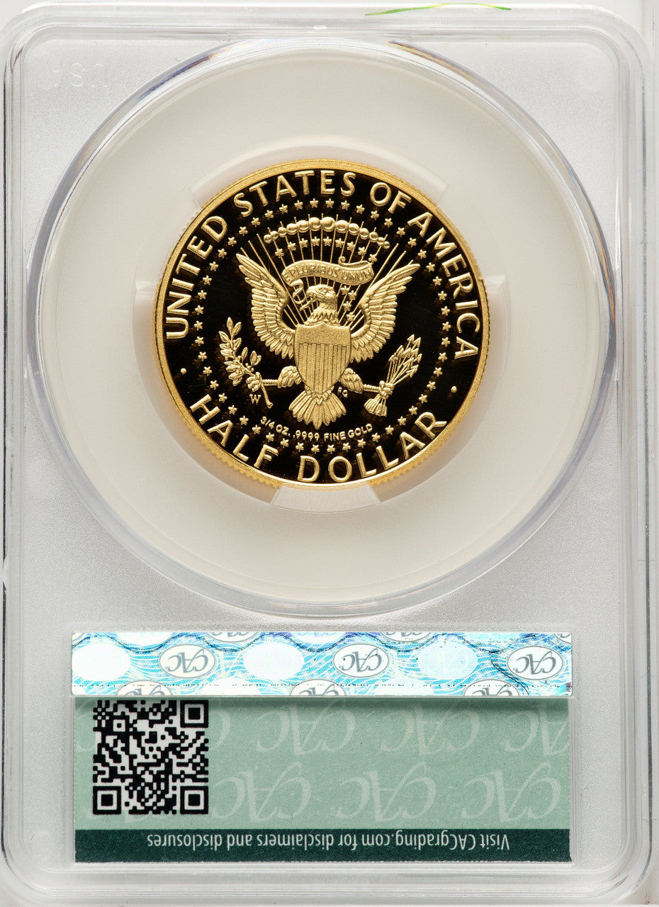 2014-W 50C Kennedy Gold 50th Anniversary Brown Label Proof Kennedy Half Dollar CACG PR70 (773826005)