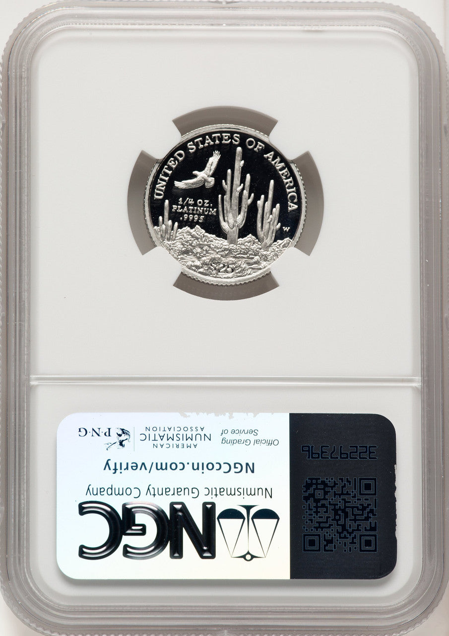 2001-W $25 Quarter-Ounce Platinum Eagle Statue of Liberty Brown Label NGC PF70 (775329006)