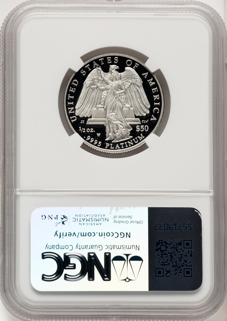 2008-W $50 Half-Ounce Platinum Brown Label NGC PF70 (774692054)
