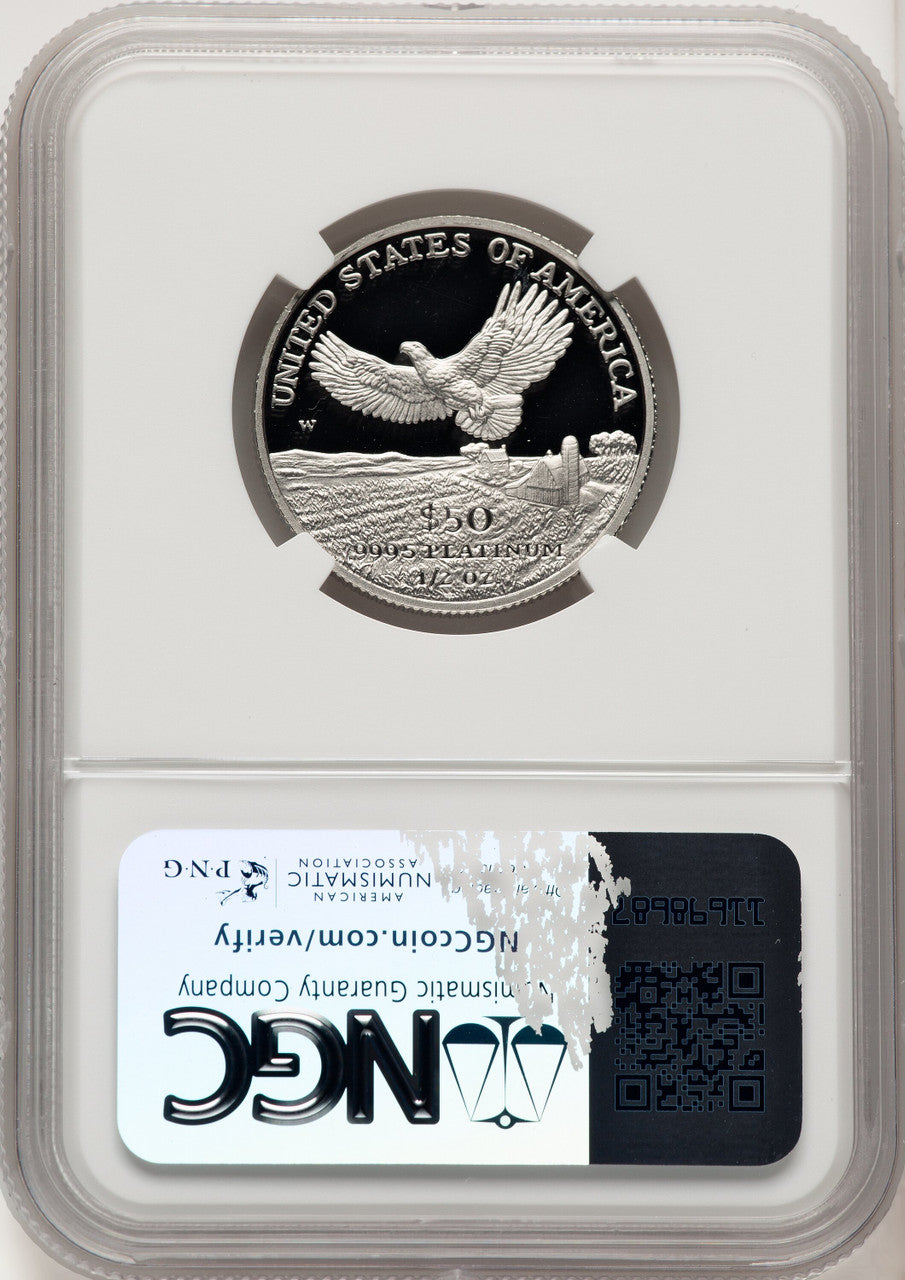 2000-W $50 Half-Ounce Platinum Eagle Statue of Liberty Brown Label NGC PF70 (774692059)