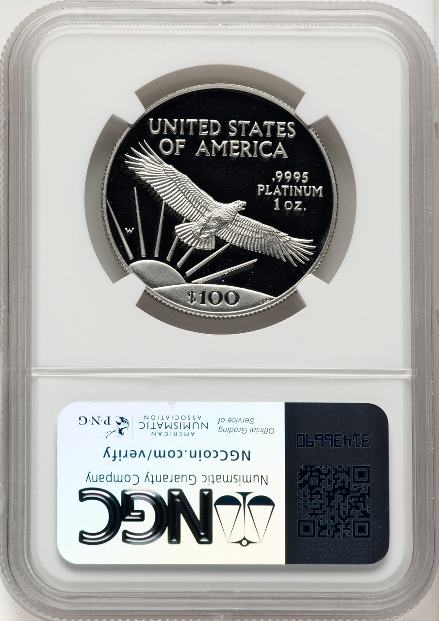 1997-W $100 One-Ounce Platinum Eagle Statue of Liberty Brown Label NGC PF70 (774939022)