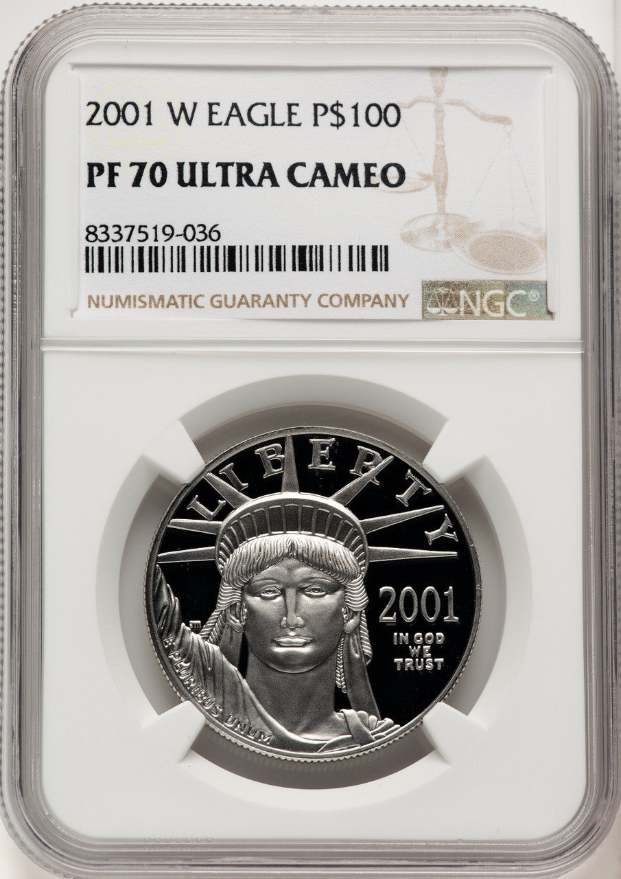 2001-W $100 One-Ounce Platinum Eagle NGC PF70