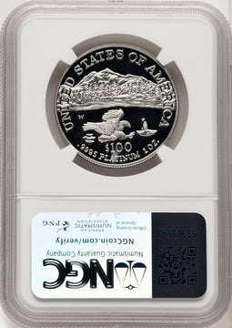 2002-W $100 One-Ounce Platinum Eagle Statue of Liberty Brown Label NGC PF70 (775329009)