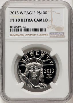 2013-W Proof Platinum Eagle 1 oz Brown Label NGC PR70