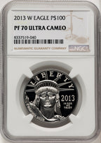 2013-W Proof Platinum Eagle 1 oz Brown Label NGC PR70