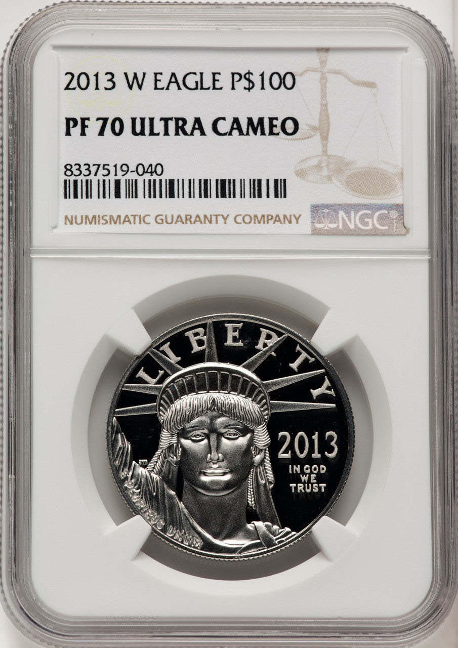 2013-W Proof Platinum Eagle 1 oz Brown Label NGC PR70
