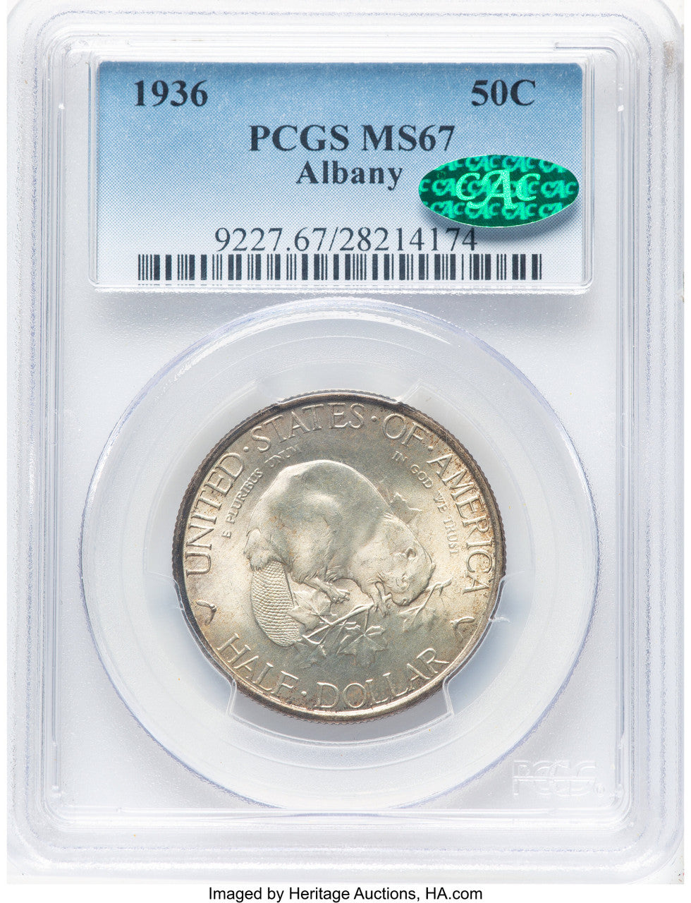 1936 50C Albany CAC Commemorative Silver PCGS MS67 (777707018)