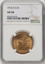 1910-S $10 Indian Eagle NGC AU58 (572303020)