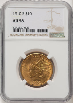 1910-S $10 Indian Eagle NGC AU58 (177269033)