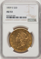 1859-S $20 Liberty Double Eagle NGC AU53 (177269009)