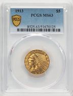 1913 $5 Indian Half Eagle PCGS MS63 (772425029)