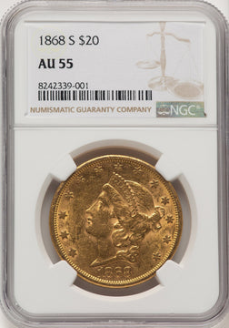 1868-S $20 Liberty Double Eagle NGC AU55 (572349005)