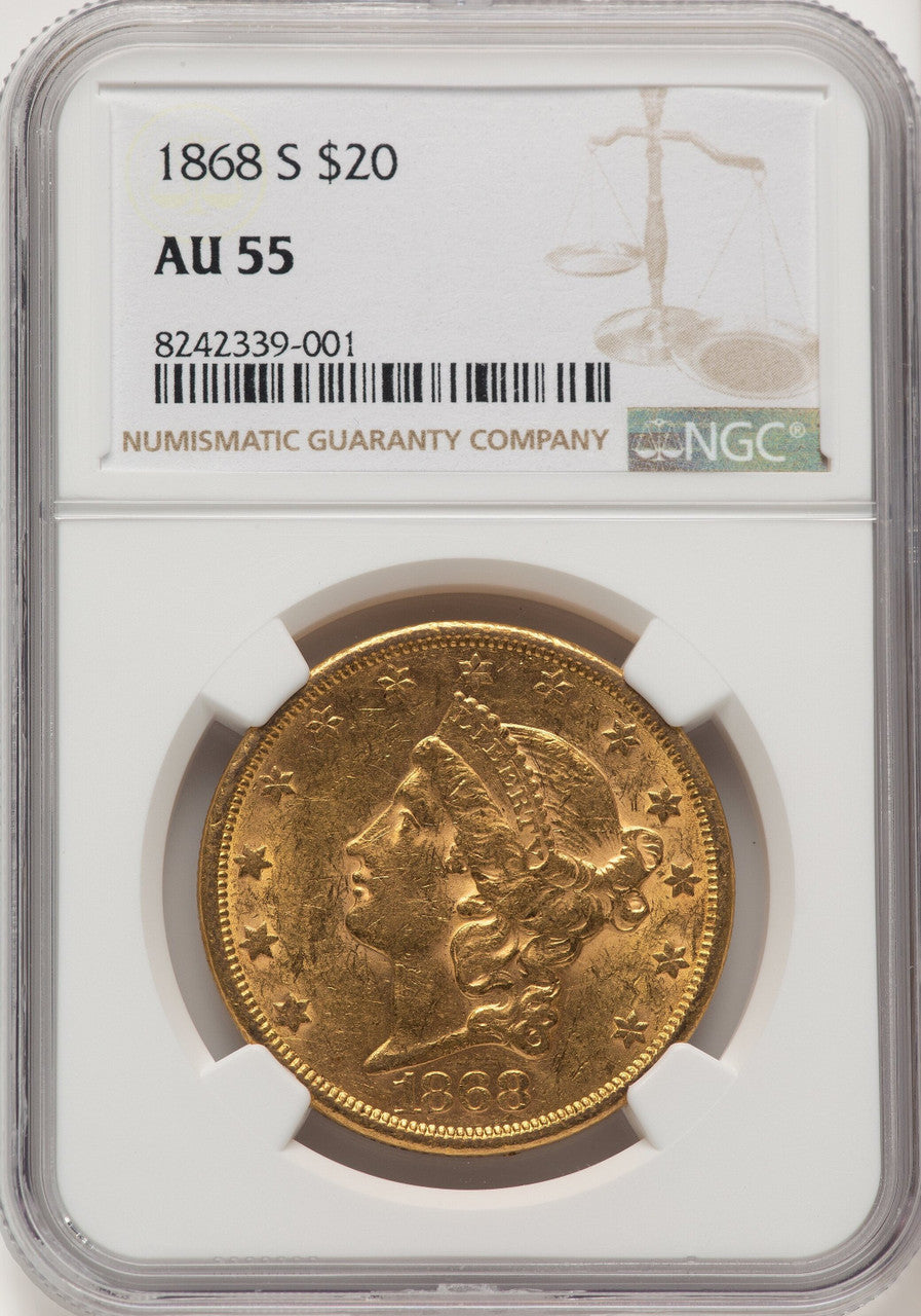 1868-S $20 Liberty Double Eagle NGC AU55 (572349005)