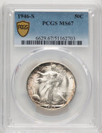 1946-S 50C Walking Liberty Half Dollar PCGS MS67