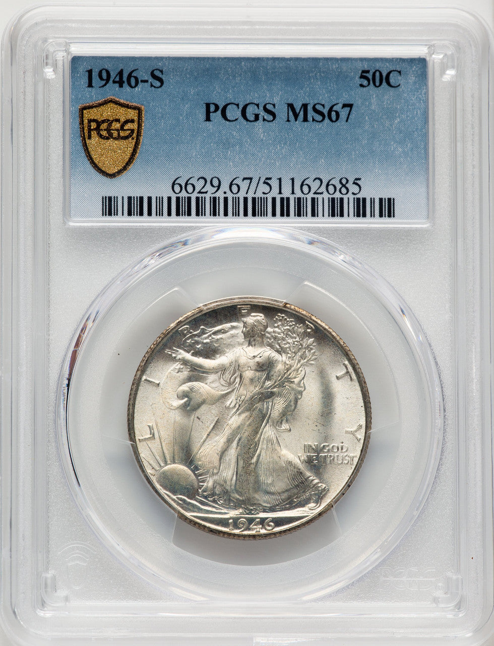 1946-S 50C Walking Liberty Half Dollar PCGS MS67 (775690014)