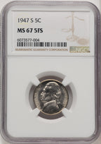 1947-S 5C FS Jefferson Nickel NGC MS67 (775690007)
