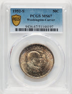 1952-S 50C Washington-Carver Commemorative Silver PCGS MS67