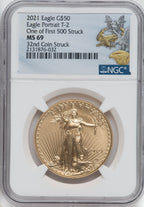2021 1 oz Gold Eagle Type 2 At Dusk & Dawn 35th Anniversary 32nd NGC MS69
