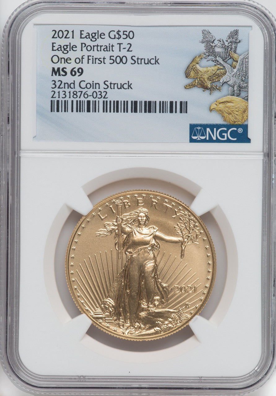 2021 1 oz Gold Eagle Type 2 At Dusk & Dawn 35th Anniversary 32nd NGC MS69