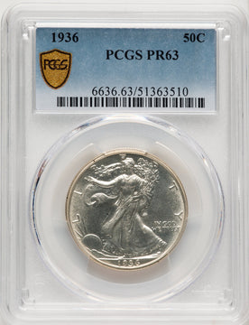 1936 50C Proof Walking Liberty Half Dollar PCGS PR63