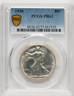 1936 50C Proof Walking Liberty Half Dollar PCGS PR63