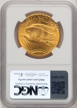 1913-S $20 Brown Label Saint-Gaudens Double Eagle NGC MS63