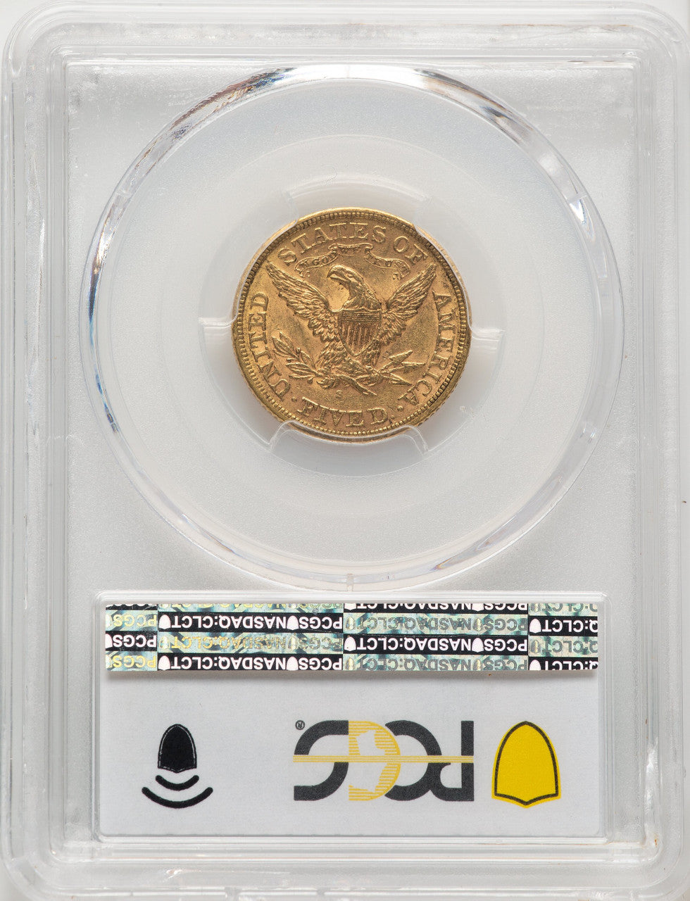 1873-S $5 CAC Liberty Half Eagle PCGS AU58