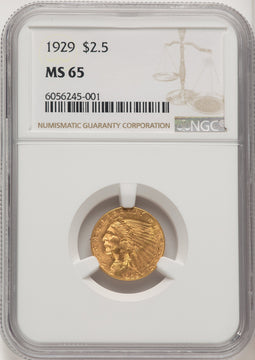 1929 $2.50 Indian Quarter Eagle NGC MS65 (774838021)