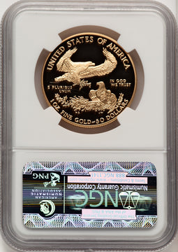 1995-W $50 One-Ounce Gold Eagle Brown Label NGC PF70 (520203107)