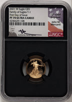2021-W $5 Tenth Ounce Gold Eagle Type One First Day of Issue NGC PF70 (506930091)