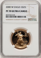 2000-W $25 Half-Ounce Gold Eagle Brown Label NGC PF70 (773627009)