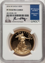 2016-W $50 One-Ounce Gold Eagle 30th Anniversary Ed Moy NGC PF70 (772516013)