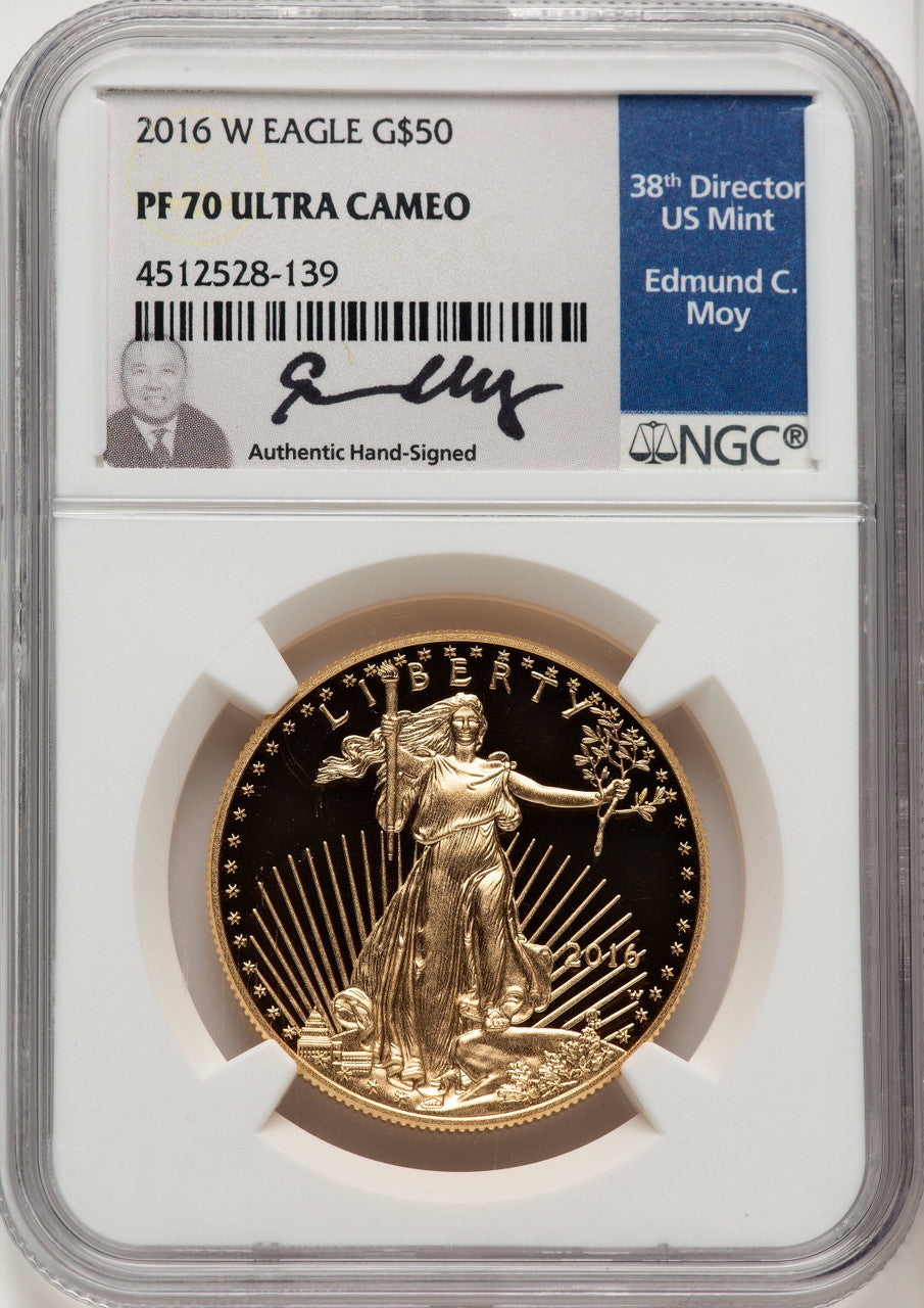 2016-W $50 One-Ounce Gold Eagle 30th Anniversary Ed Moy NGC PF70 (772516013)