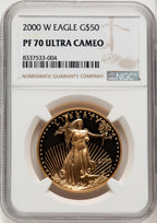 2000-W $50 One-Ounce Gold Eagle Brown Label NGC PF70 (755489024)