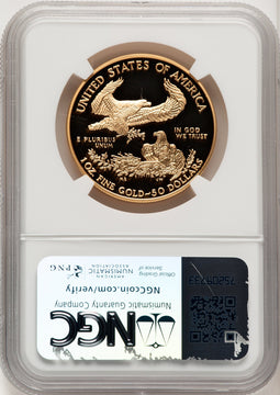 2000-W $50 One-Ounce Gold Eagle Brown Label NGC PF70 (755489024)