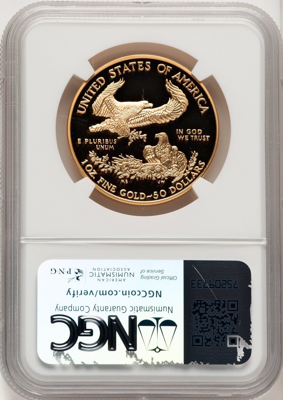 2000-W $50 One-Ounce Gold Eagle Brown Label NGC PF70 (755489024)