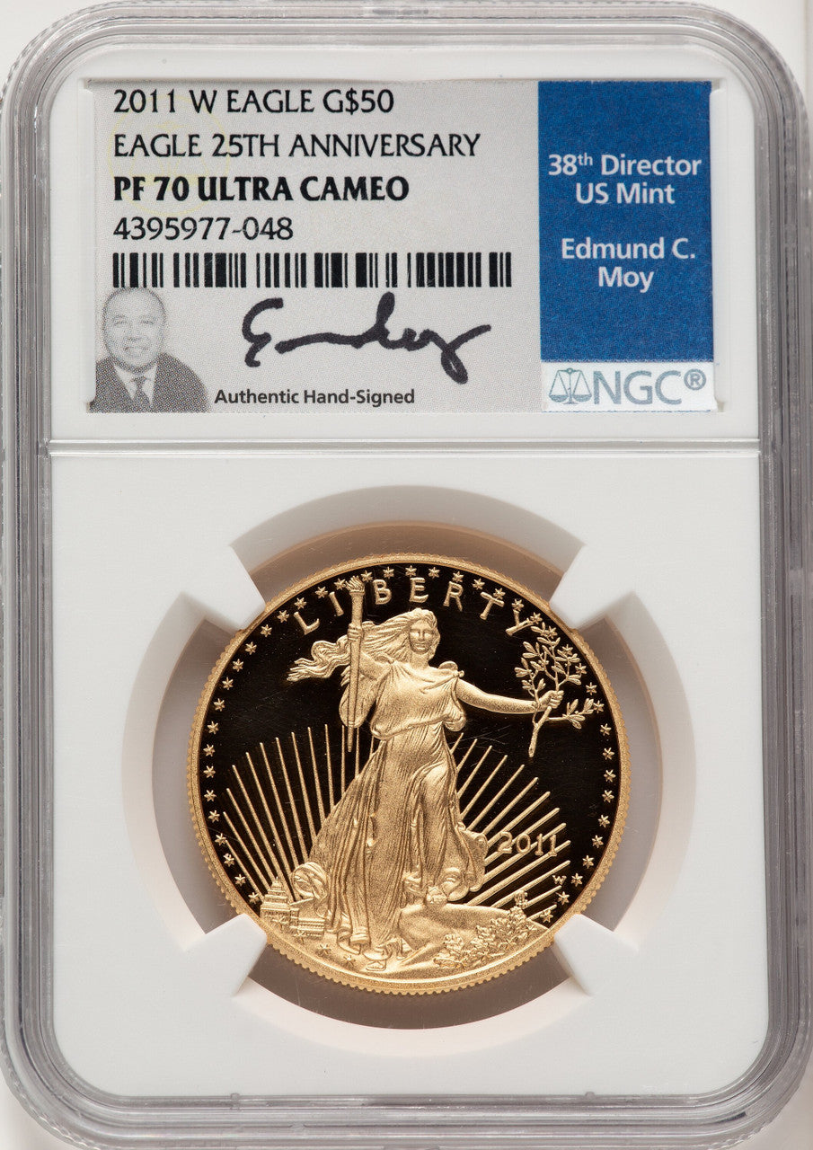2011-W $50 One-Ounce Gold Eagle Ed Moy NGC PF70