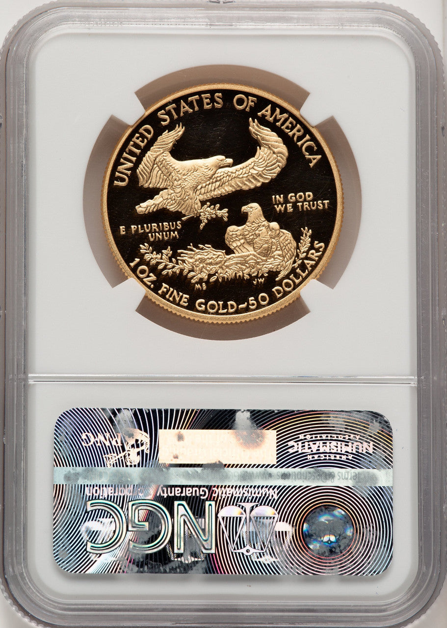 2011-W $50 One-Ounce Gold Eagle Ed Moy NGC PF70
