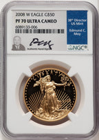 2008-W $50 One-Ounce Gold Eagle Ed Moy NGC PF70