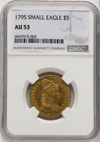 1795 $5 Small Eagle Early Half Eagle NGC AU53